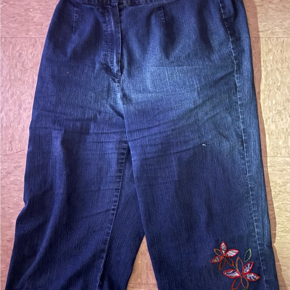 Embroidered Blue Jeans